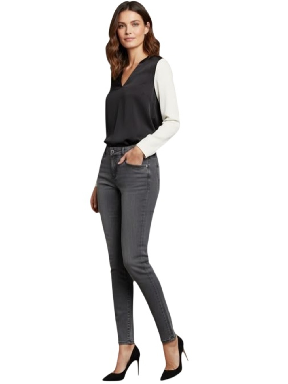 KUT FROM THE KLOTH “DIANA SKINNY” High-Waisted Jeans In “CHARCOAL”, Size 12